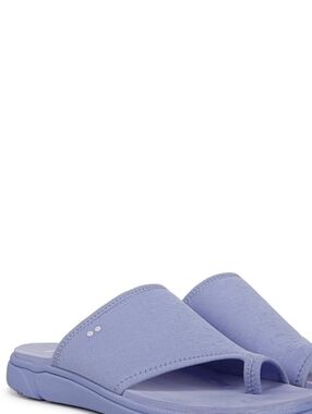 Ryka Light Blue Slide Sandals with Marbled Footbed